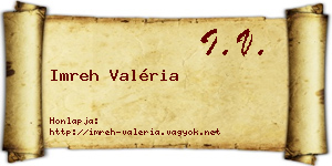Imreh Valéria névjegykártya
